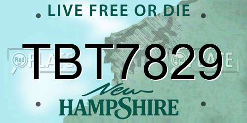 TBT7829 New Hampshire License Plate