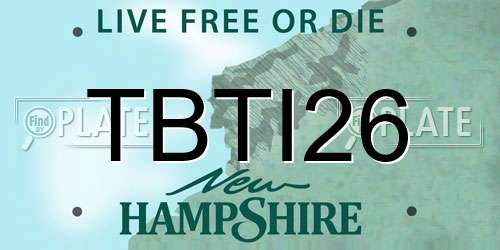 TBTI26 New Hampshire License Plate