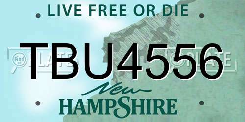 TBU4556 New Hampshire License Plate