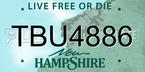 TBU4886 New Hampshire License Plate
