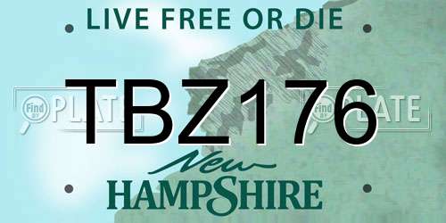 TBZ176 New Hampshire License Plate