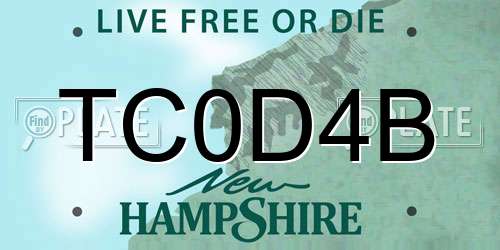 TC0D4B New Hampshire License Plate