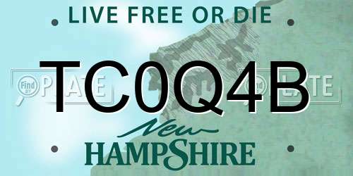 TC0Q4B New Hampshire License Plate