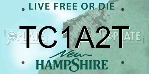 TC1A2T New Hampshire License Plate