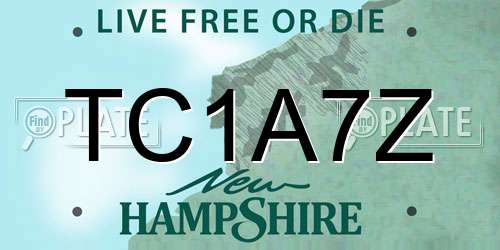 TC1A7Z New Hampshire License Plate