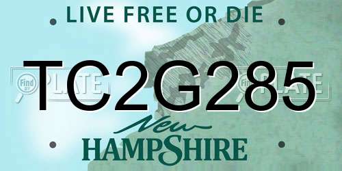TC2G285 New Hampshire License Plate