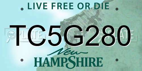 TC5G280 New Hampshire License Plate