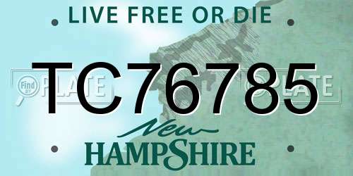 TC76785 New Hampshire License Plate