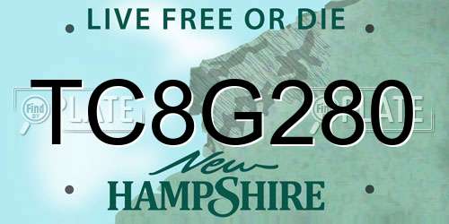 TC8G280 New Hampshire License Plate