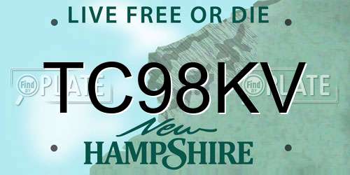 TC98KV New Hampshire License Plate