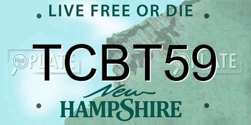 TCBT59 New Hampshire License Plate