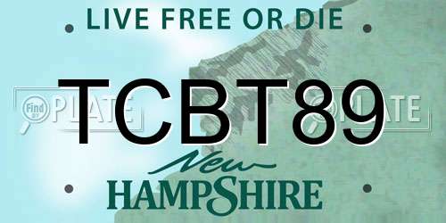 TCBT89 New Hampshire License Plate