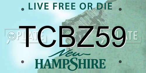 TCBZ59 New Hampshire License Plate