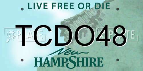 TCDO48 New Hampshire License Plate