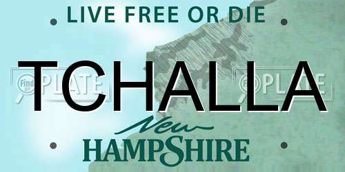 TCHALLA New Hampshire License Plate
