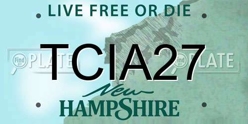 TCIA27 New Hampshire License Plate