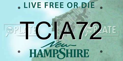 TCIA72 New Hampshire License Plate
