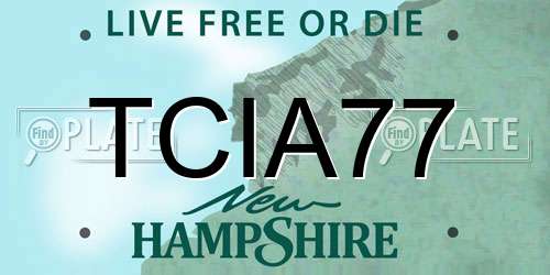 TCIA77 New Hampshire License Plate