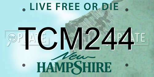 TCM244 New Hampshire License Plate