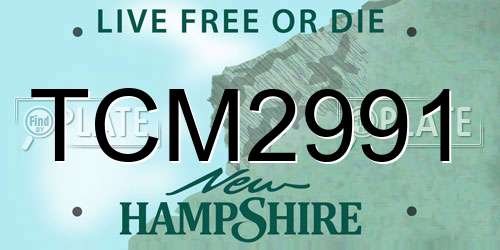 TCM2991 New Hampshire License Plate