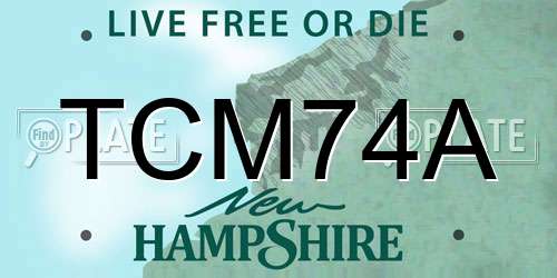 TCM74A New Hampshire License Plate