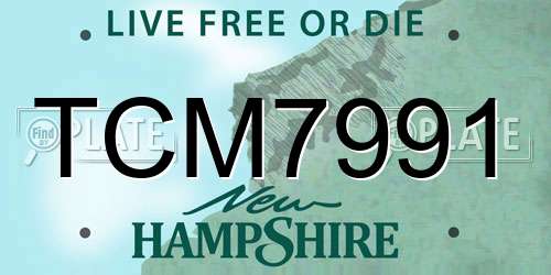 TCM7991 New Hampshire License Plate