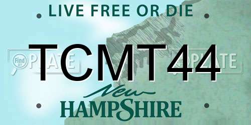 TCMT44 New Hampshire License Plate