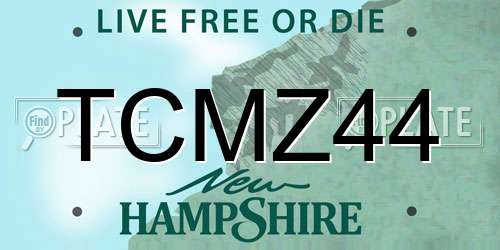 TCMZ44 New Hampshire License Plate