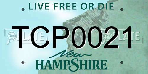 TCP0021 New Hampshire License Plate