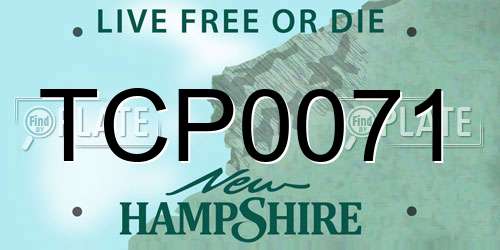 TCP0071 New Hampshire License Plate