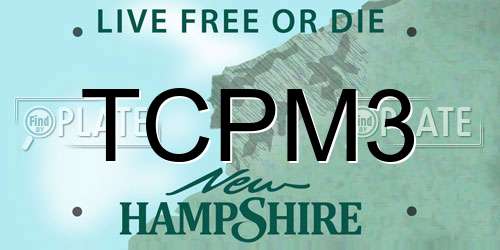 TCPM3 New Hampshire License Plate