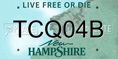 TCQ04B New Hampshire License Plate