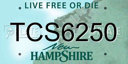 TCS6250 New Hampshire License Plate