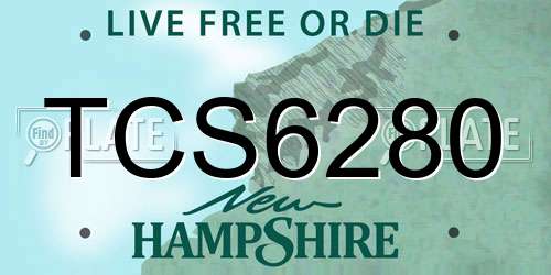 TCS6280 New Hampshire License Plate