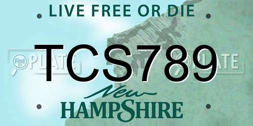 TCS789 New Hampshire License Plate