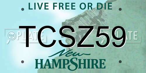 TCSZ59 New Hampshire License Plate