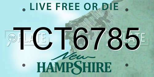 TCT6785 New Hampshire License Plate