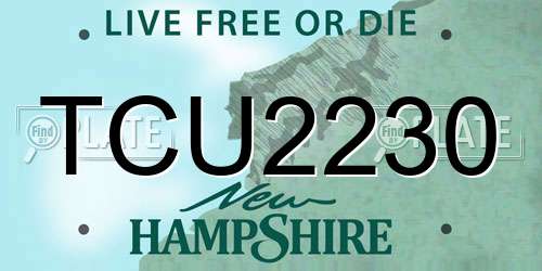 TCU2230 New Hampshire License Plate