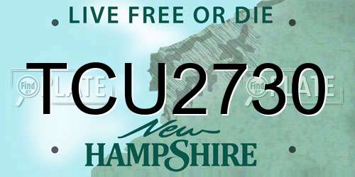 TCU2730 New Hampshire License Plate