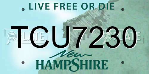 TCU7230 New Hampshire License Plate