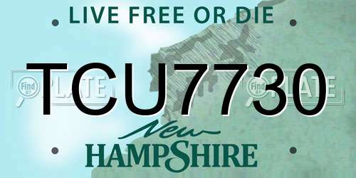 TCU7730 New Hampshire License Plate
