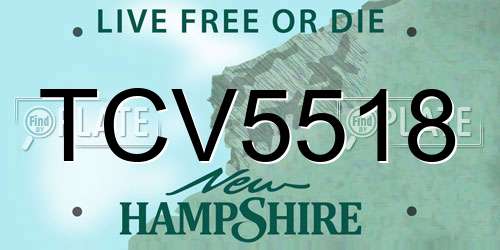 TCV5518 New Hampshire License Plate