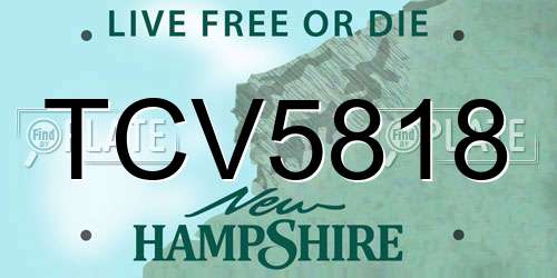 TCV5818 New Hampshire License Plate