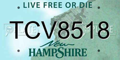 TCV8518 New Hampshire License Plate