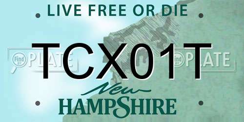 TCX01T New Hampshire License Plate