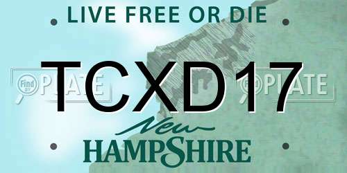 TCXD17 New Hampshire License Plate