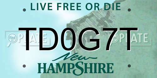 TD0G7T New Hampshire License Plate