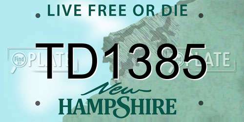 TD1385 New Hampshire License Plate