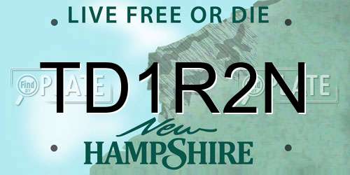 TD1R2N New Hampshire License Plate