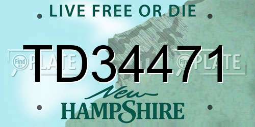 TD34471 New Hampshire License Plate